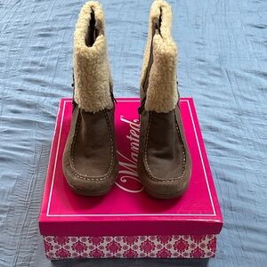 Eddie Bauer Brown and Cream Heeled Boots